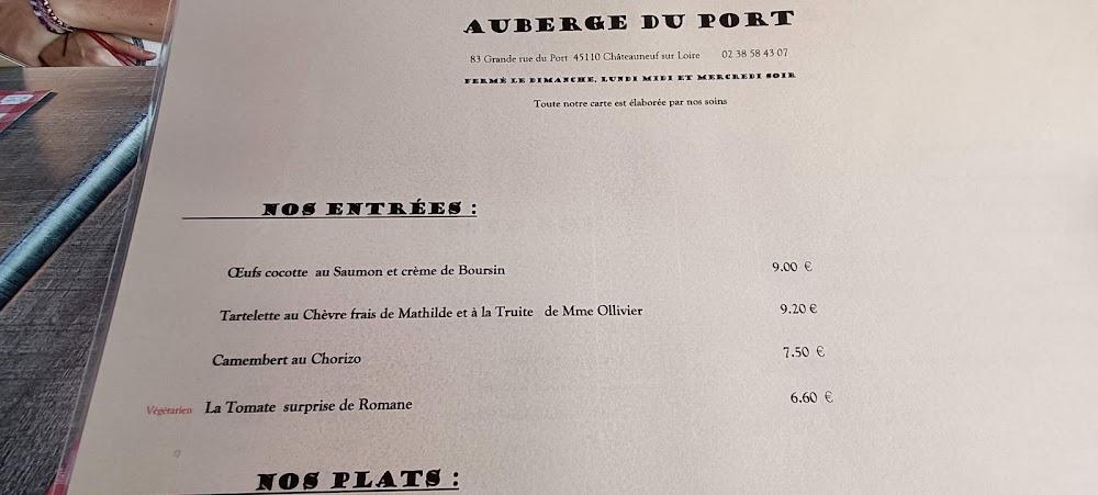 Auberge du Port - Menu Image 3